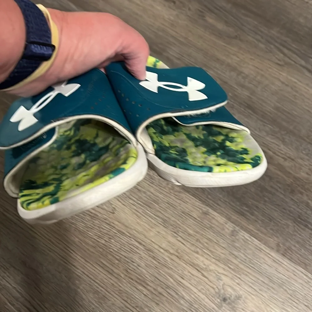 Under Armour Ignite Pro Green Slides Slip On Shoes Size 10